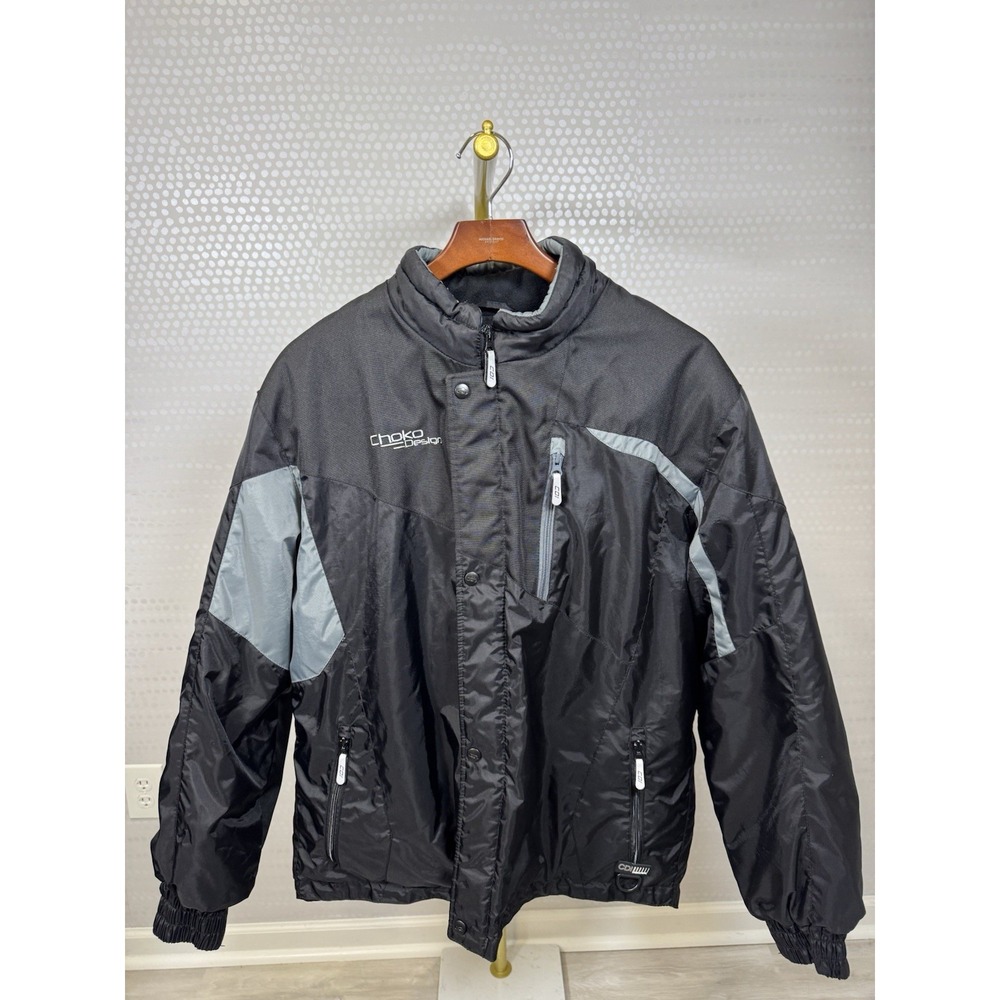 Choko Design Powersports Men's Sz Large Black Gray Winter Snowmobile Jacket